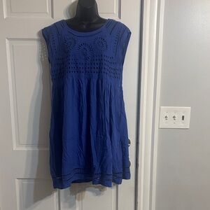 Vici Royal Blue Eyelet A-Line Dress